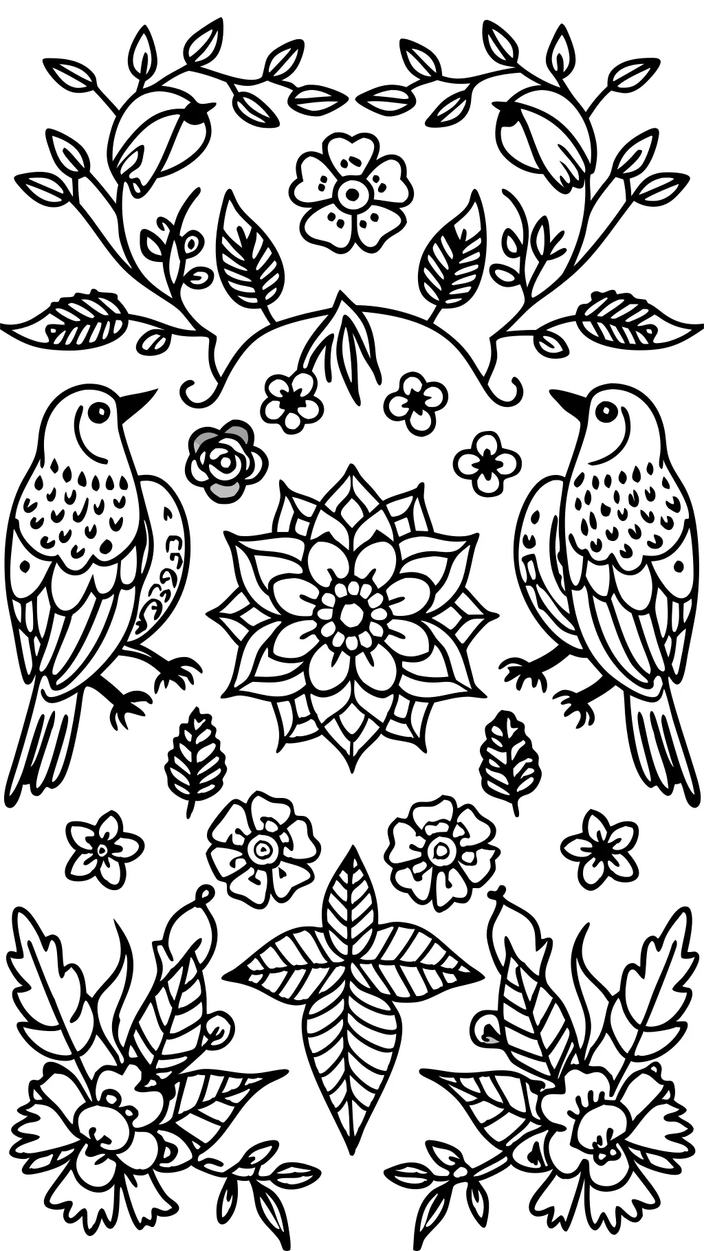 coloriages d’oiseaux pour adultes